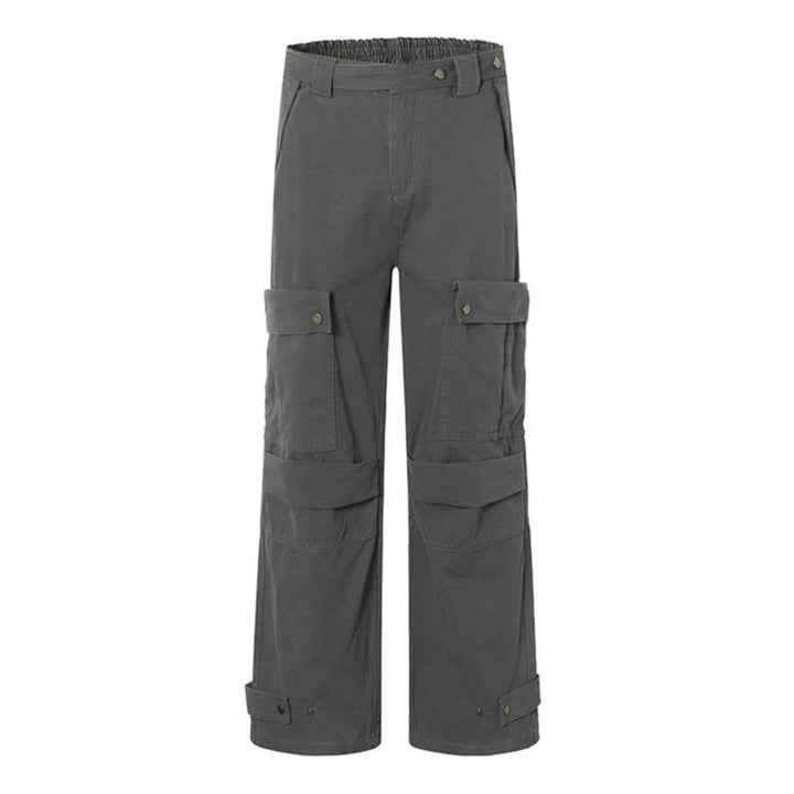 Damen weite Cargo-Culottehose mit hohem Bund, elastischem Taillenpass und Multi-Taschen Echoarchiv