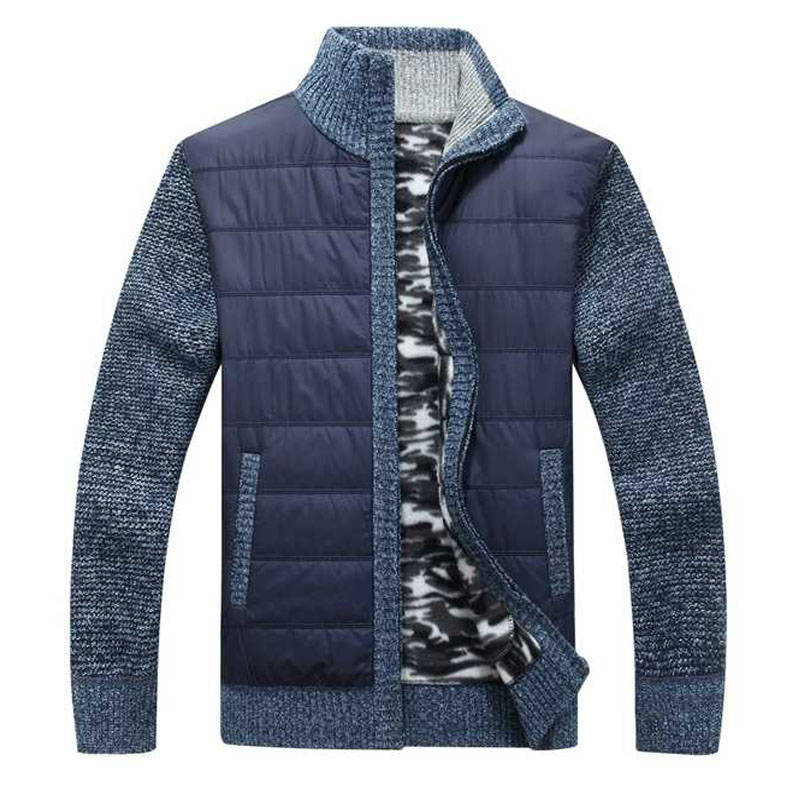 Herren moderne Steppjacke mit Strickärmeln Echoarchiv
