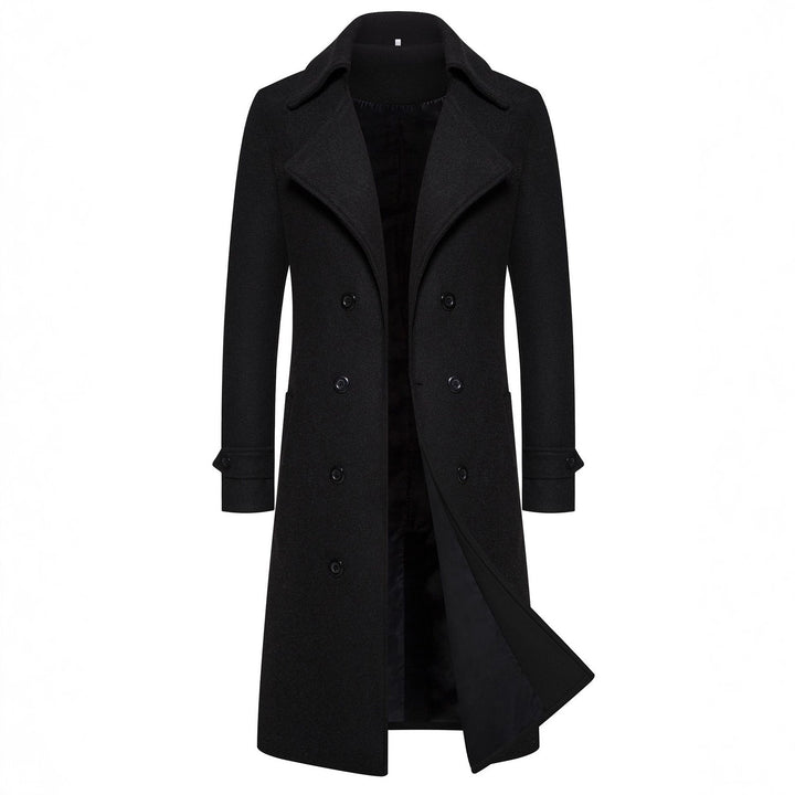 Herren eleganter doppelreihiger Wollmantel Echoarchiv