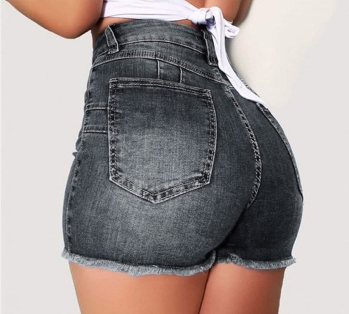 Damen hoch taillierte Denim-Shorts im modernen Vintage-Stil Echo Archiv