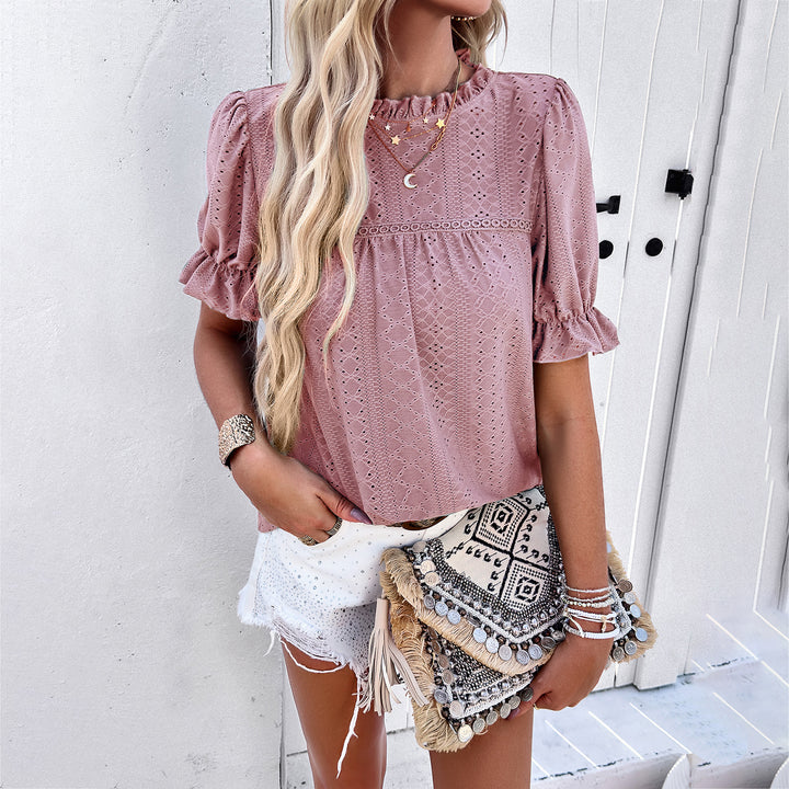 Damen Baumwoll-Bluse mit Rüschendetails Echo Archiv