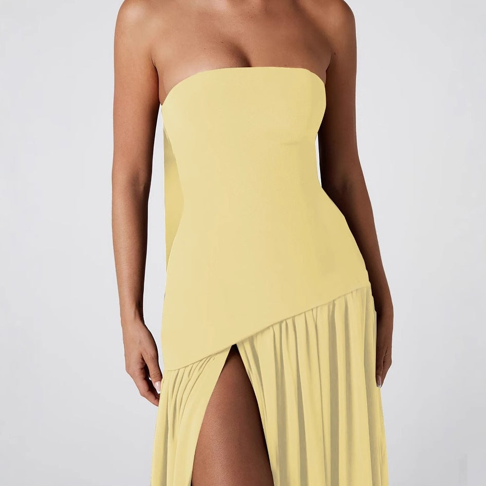 Damen Maxikleid mit schulterfreiem Design und dekorativem Wickelausschnitt Echo Archiv