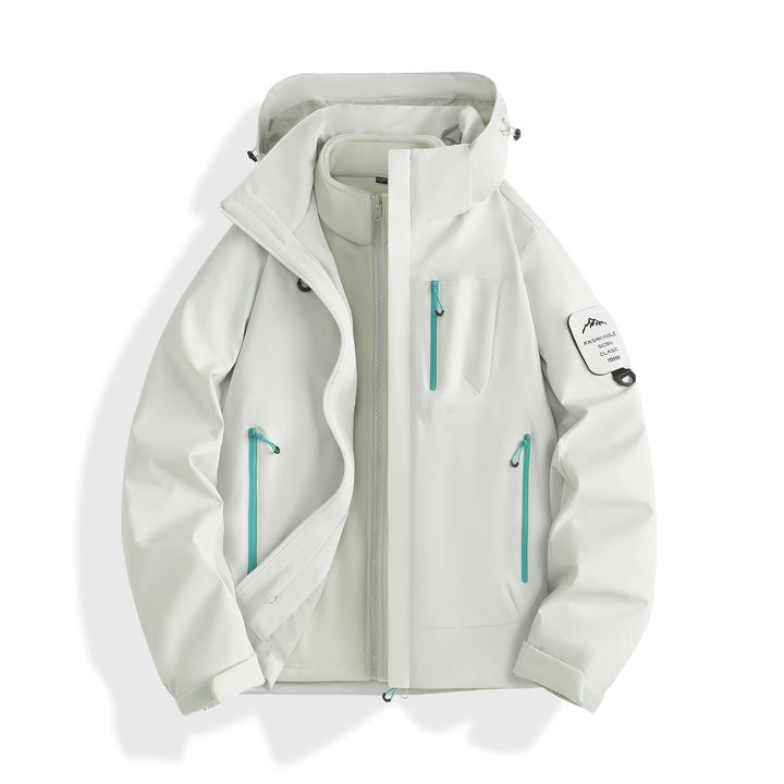 Damen zweilagige Softshell-Parka mit herausnehmbarem Fleecefutter und wasserdichten Reißverschlüssen Echoarchiv