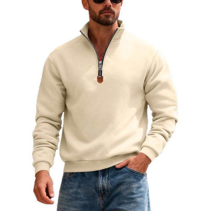 Herren nan Premium-Halbzip-Sweatshirt mit hohem Stehkragen, robustem Reißverschluss und geripptem Saum Echo Archiv