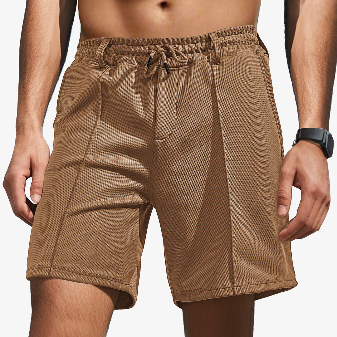 Herren nan knielange Sportshorts mit Netzstruktur, elastischem Tunnelzug und Gürtelschlaufen Echo Archiv