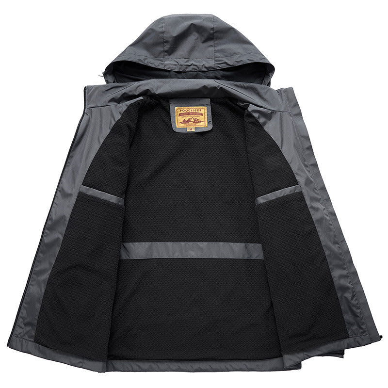 Herren Wasserfeste Softshelljacke mit Kapuze und Fleecefutter, winddicht und atmungsaktiv Echo Archiv