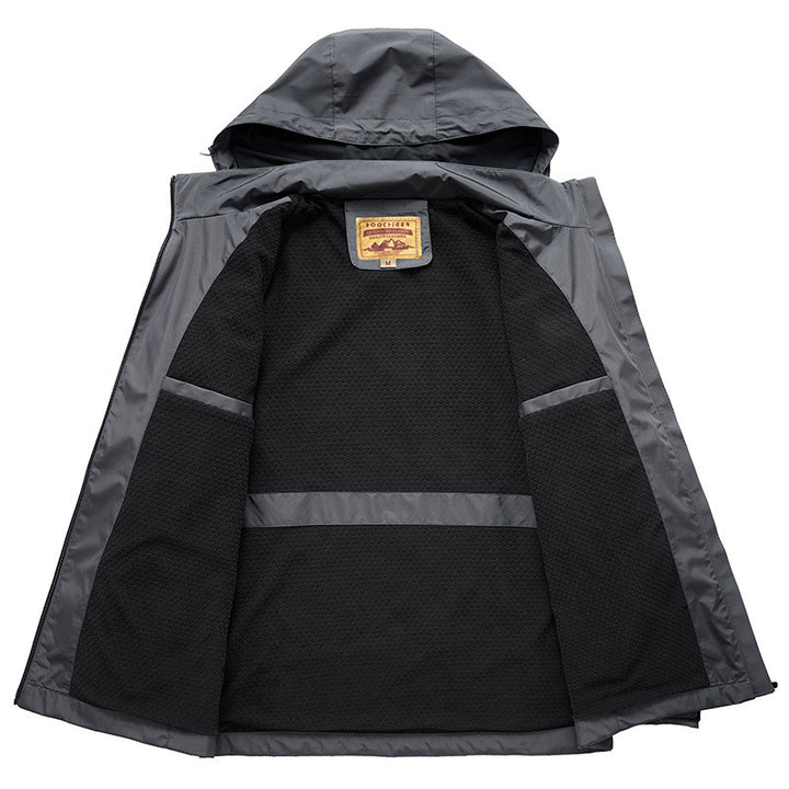 Herren Wasserfeste Softshelljacke mit Kapuze und Fleecefutter, winddicht und atmungsaktiv Echo Archiv