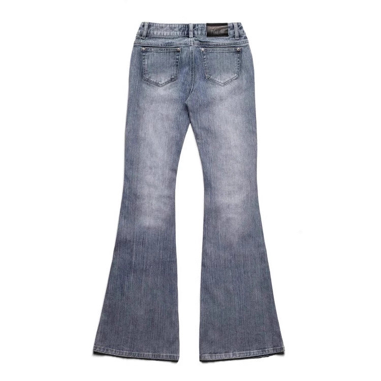 Damen Modische Bootcut-Jeans mit glitzernden Nieten Echo Archiv