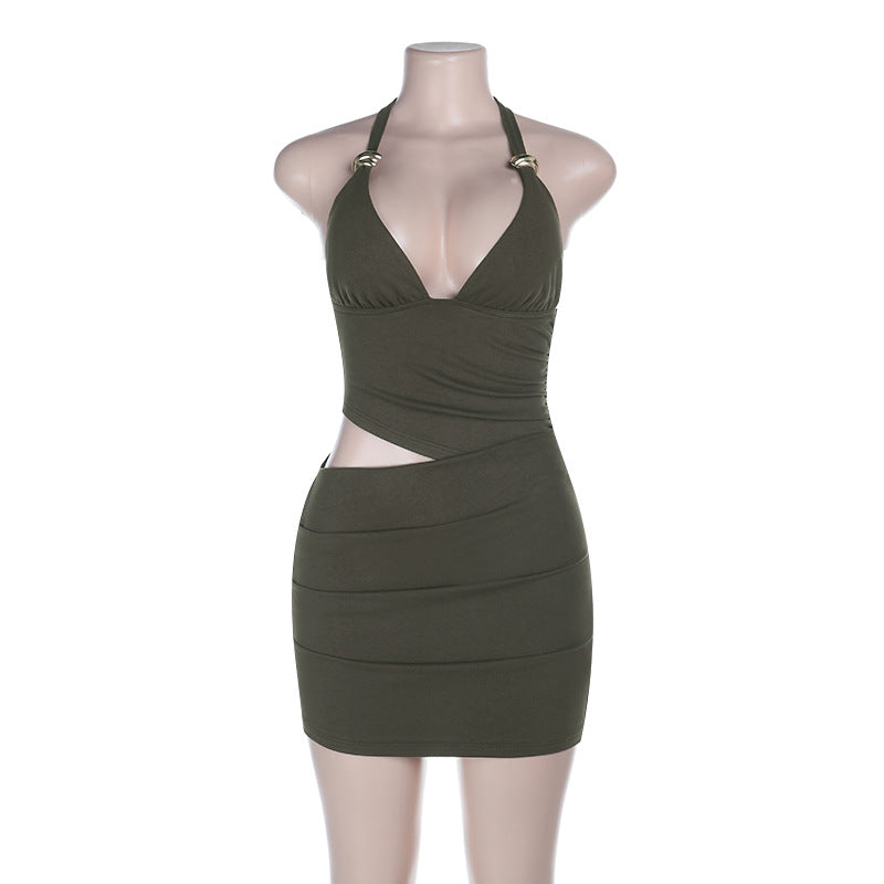Damen Verführerisches Wickelkleid mit tiefem V-Ausschnitt und seitlichem Cut-Out Echo Archiv