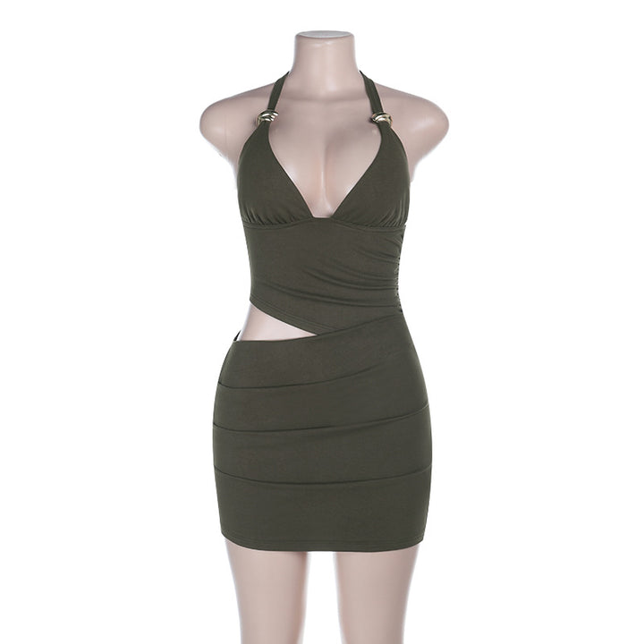 Damen Bandeau-Minikleid mit verführerischem Wickeldesign und tiefem Ausschnitt Echo Archiv