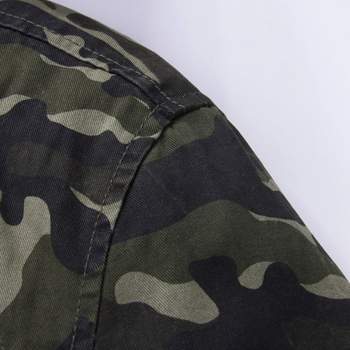 Herren leichte Camouflage Feldjacke mit Kapuze, Kordelzug und Multifunktions‑Taschen – Taviero