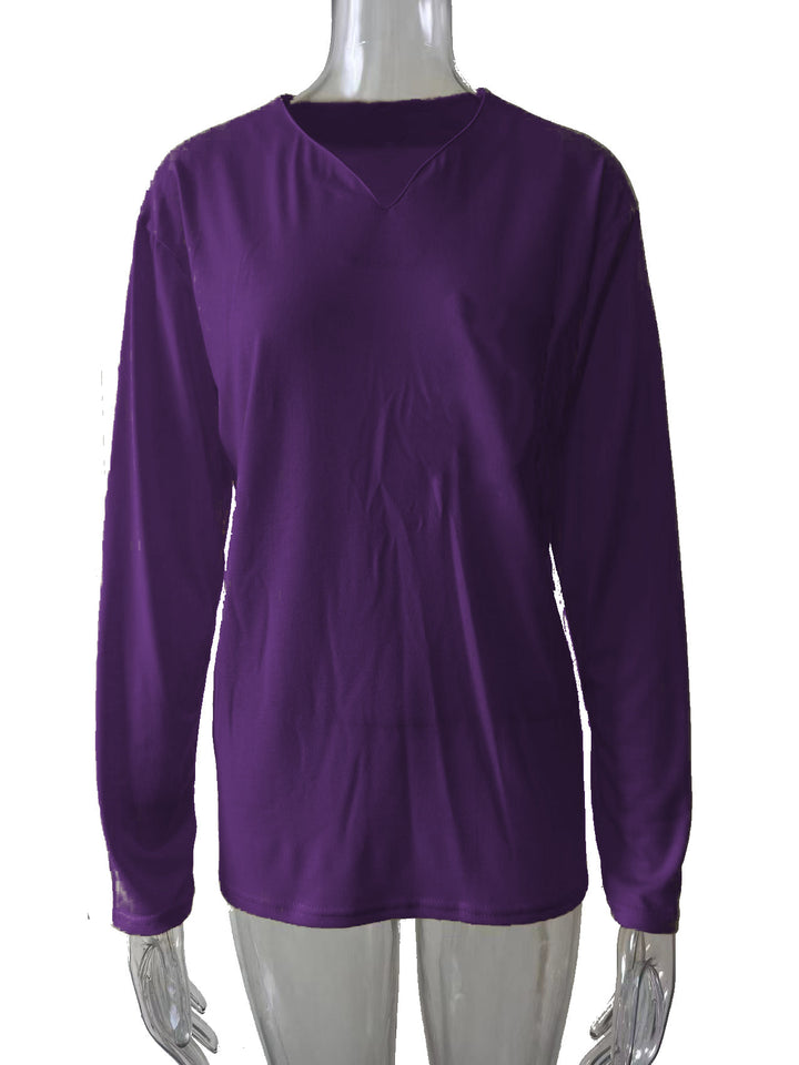 Damen nan legeres Langarmshirt mit V-Notch-Ausschnitt, Brusttasche und lockerer Oversize-Passform Echo Archiv