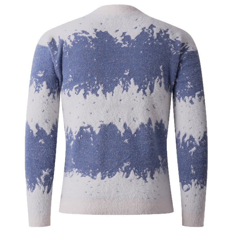 Herren trendiger Pullover mit strukturiertem Farbverlauf Echoarchiv