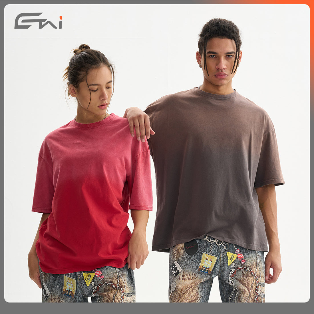 Herren Oversized Baumwoll-T-Shirt mit Rundhalsausschnitt und soften Vintage-Effekt Echo Archiv