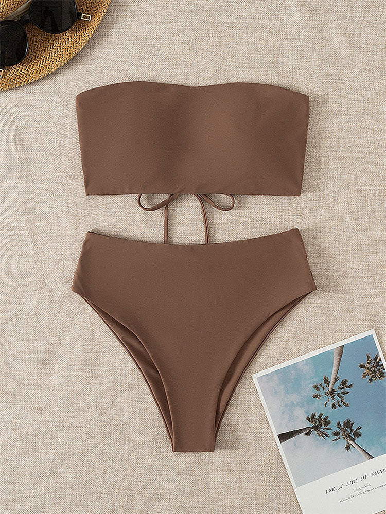 Damen Bandeau-Bikini mit hochgeschnittenem Unterteil Echo Archiv