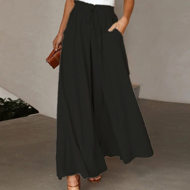Echoarchiv | Leichte Damen Leinenhose mit Weitem Bein für Frühling und Sommer