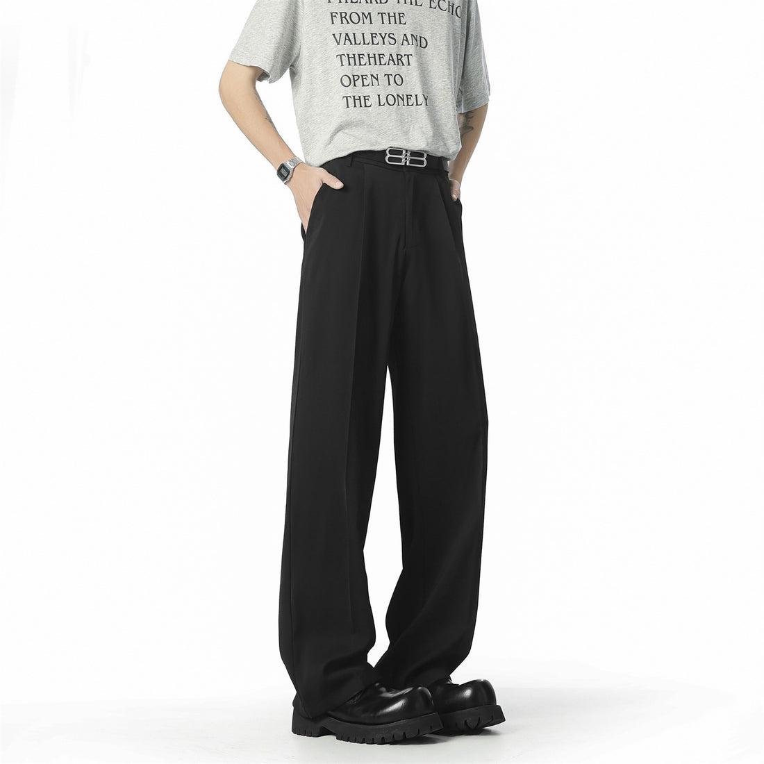 Herren Elegante und lässige Weit geschnittene Hose Echo Archiv
