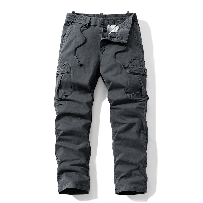 Herren Relaxed-Fit Canvas‑Cargohose mit Elastikbund, verdecktem Tunnelzug und Mehrfach‑Klappentaschen Echo Archiv
