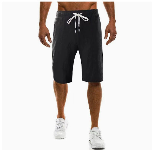 Herren nan leichte Leinenhose mit elastischem Bund weites Bein und seitlichen Eingrifftaschen Echo Archiv