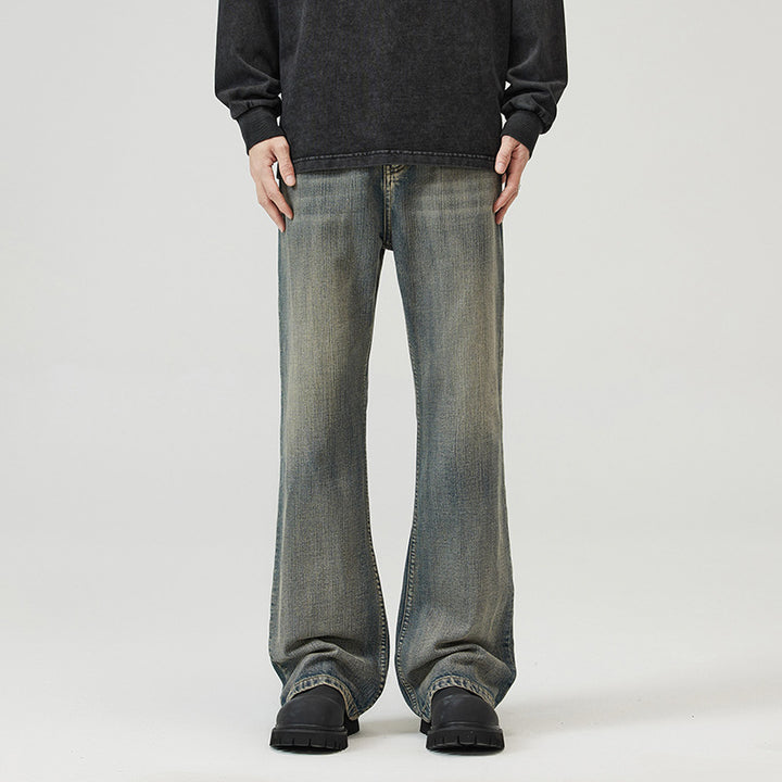 Herren Relaxed-Straight Denim-Jeans mit extra langem Saum und Vintage-Finish Echo Archiv