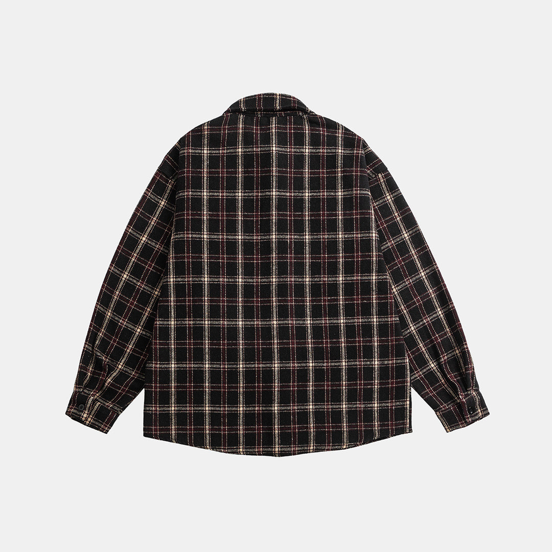 Unisex Oversize Karo-Hemdjacke im Boxy-Cut mit aufgesetzter Brusttasche und Soft-Flanell Echoarchiv