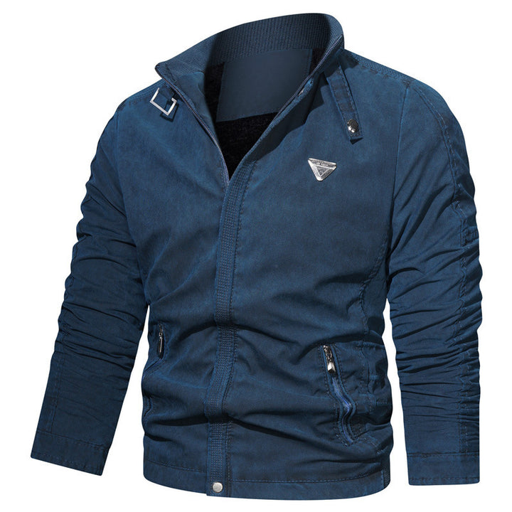 Herren Mikrofaser-Canvas-Blouson im Pilotenstil mit gerafften Ärmeln und verdeckten Reißverschlüssen Echoarchiv