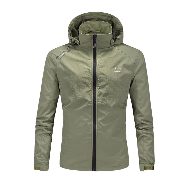 Herren Ultraleichte packbare Outdoorjacke mit hohem Kragen, Kapuze und atmungsaktivem Meshfutter Echoarchiv