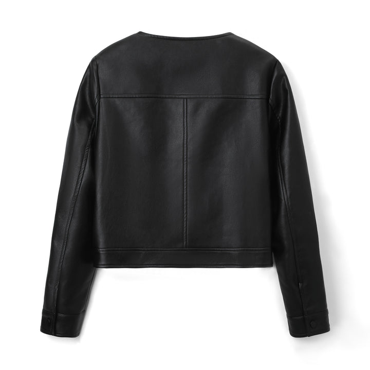 Damen Modische Kurzjacke aus Kunstleder Echo Archiv