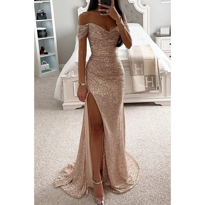 Damen Abendkleid mit schimmernden Pailletten – Élara