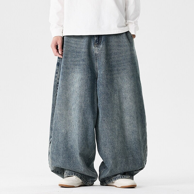 Herren nan extraweite Baggy-Jeans mit tiefem Schritt, relaxed Low-Crotch Schnitt und weitem Saum Echo Archiv