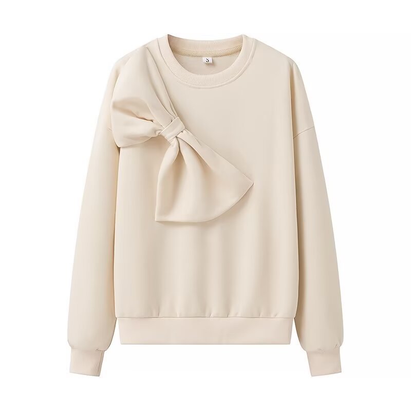 Damen Oversize-Sweatshirt mit dekorativer Schleifenapplikation Echo Archiv