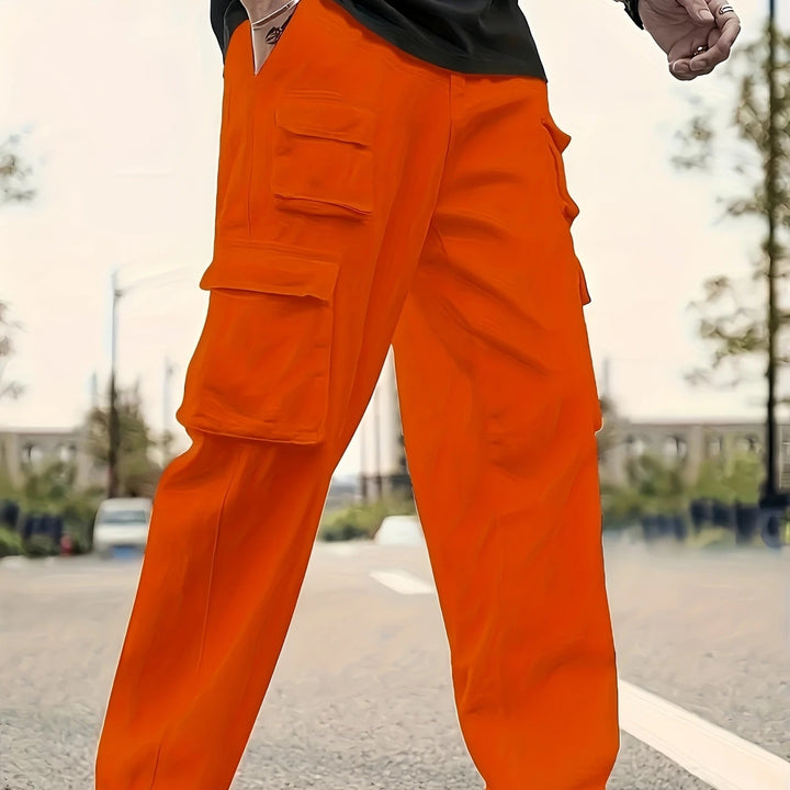Herren Oversized Cargohose mit verstärkten Klappfächern und geradem Bein Echo Archiv