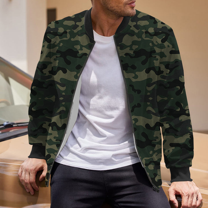 Herren Bomberjacke mit modernem Camouflage-Design und elastischen Bündchen Echoarchiv