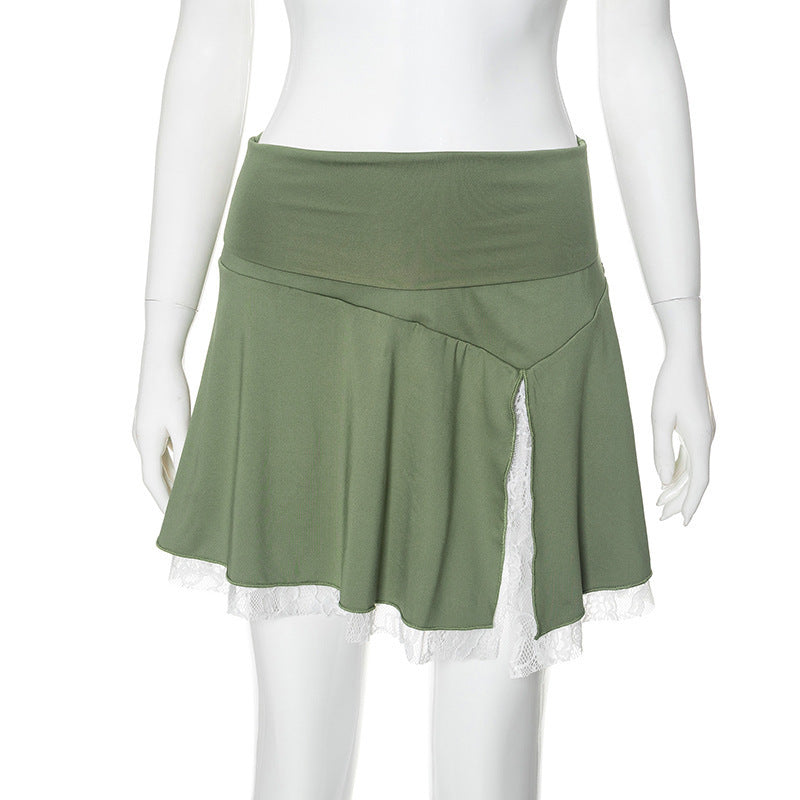 Damen Wickelrock mit Spitzenakzenten und asymmetrischem Design Echo Archiv