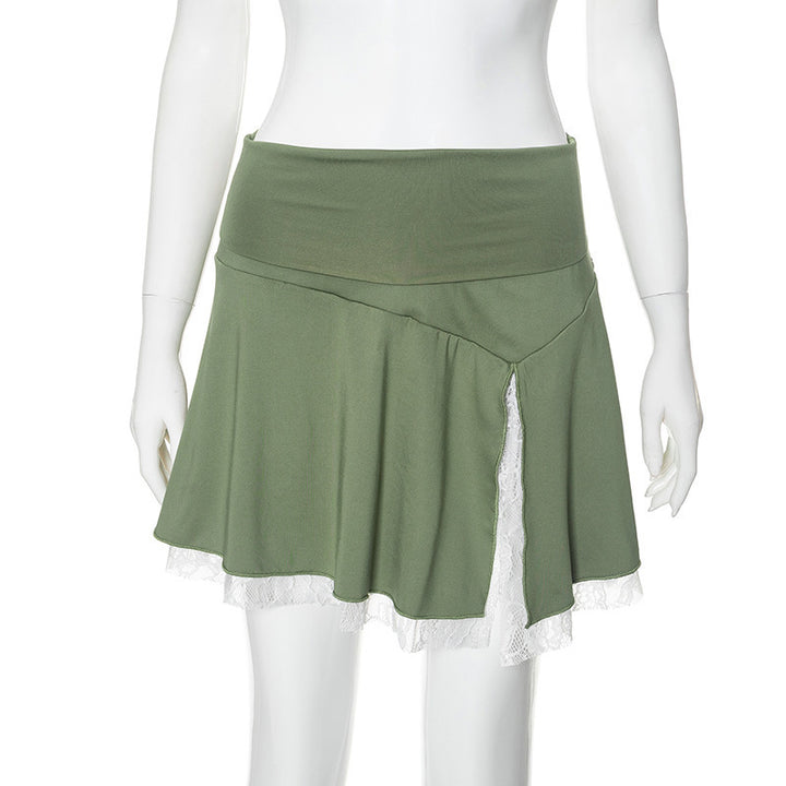 Damen Wickelrock mit Spitzenakzenten und asymmetrischem Design Echo Archiv