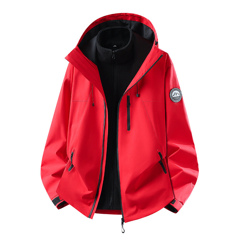 Herren dreiteilige Softshell-Outdoorjacke mit abnehmbarem Fleecefutter und Kapuze Echoarchiv