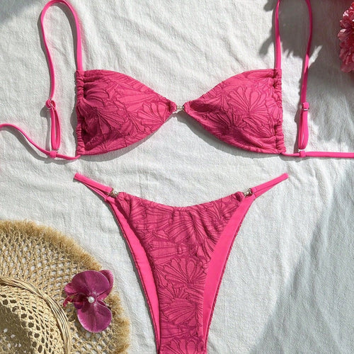 Damen Triangel-Bikini mit floralem Muster und verstellbaren Trägern Echo Archiv