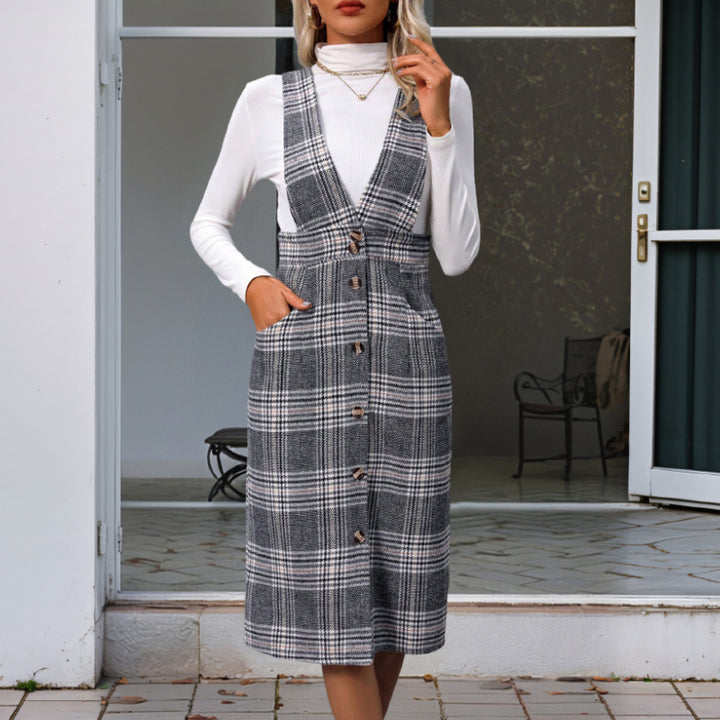 Damen Elegantes Karo Wickelkleid Echo Archiv