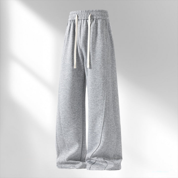 Damen weite Lounge-Sweatpants mit elastischem Kordelzugbund und dekorativen Seitennähten – Avélisse