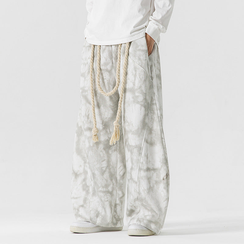 Herren Extraweite Batik-Loungehose im Baggy-Cut mit dekorativem Kordelzug Echo Archiv
