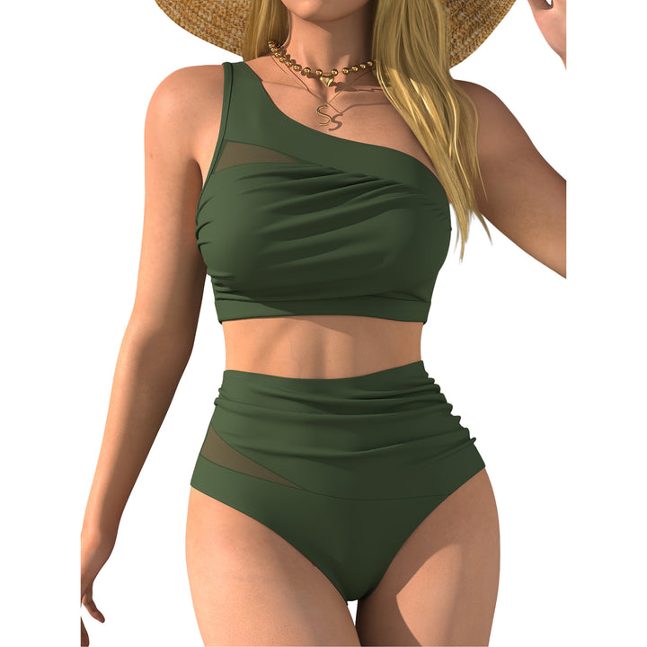 Damen Hochgeschnittener Bikini mit asymmetrischem Oberteil Echo Archiv