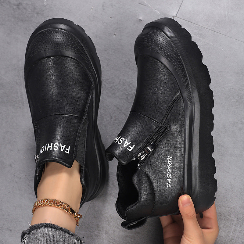 Damen nan Plateau-Sneaker mit seitlichem Reißverschluss, gepolstertem Komfortfußbett und profiliertem Laufprofil Echo Archiv