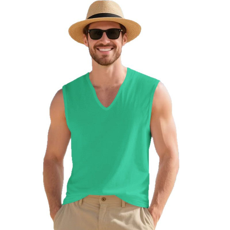 Herren ärmelloses V-Ausschnitt-Tanktop aus atmungsaktivem Stretchmaterial Echoarchiv