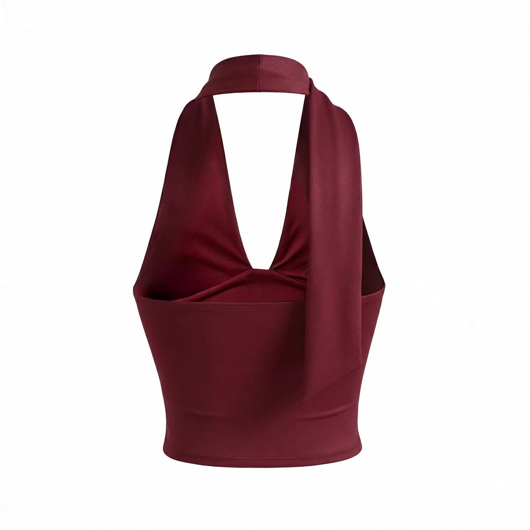 Damen Neckholder-Top mit tiefem Ausschnitt und Raffung Echo Archiv