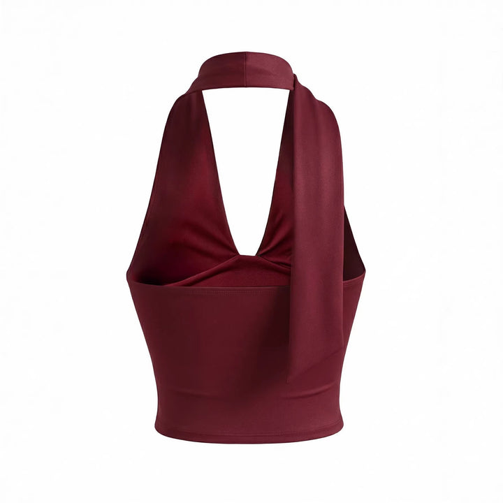 Damen Neckholder-Top mit tiefem Ausschnitt und Raffung Echo Archiv