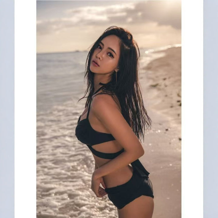 Damen eleganter Hochgeschnittener Bikini mit raffinierter Wickeloptik Echo Archiv