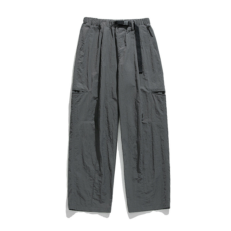 Unisex Leichte Nylon‑Plissé‑Freizeit‑Hose mit elastischem Tunnelzugbund und integriertem Gurtband Echo Archiv