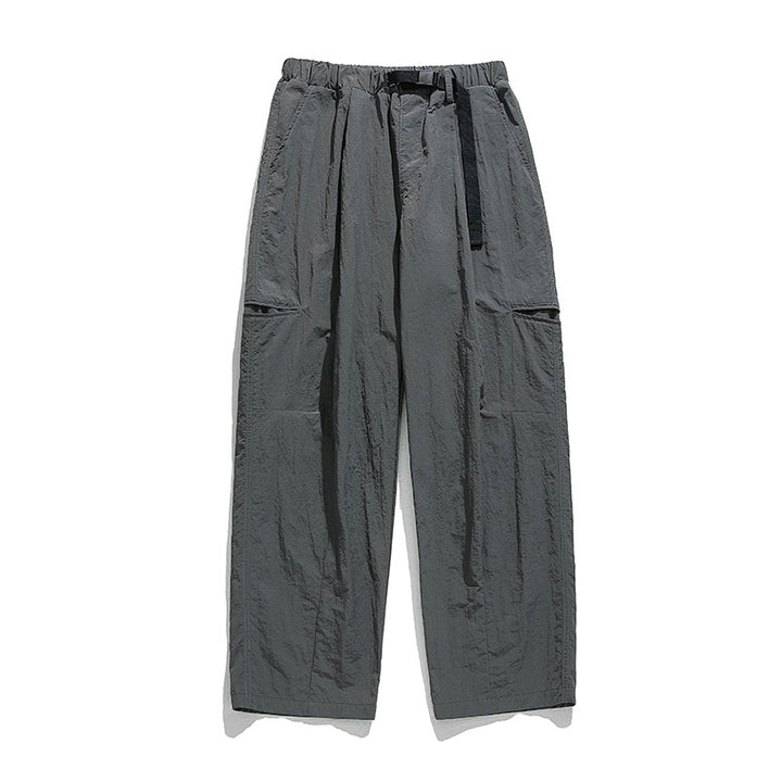 Unisex Leichte Nylon‑Plissé‑Freizeit‑Hose mit elastischem Tunnelzugbund und integriertem Gurtband Echo Archiv