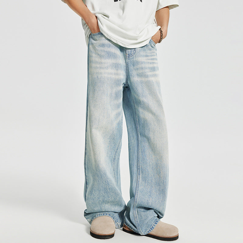 Herren Baggy-Denim-Palazzohose im washed‑Lightlook mit extra weitem Bein Echo Archiv