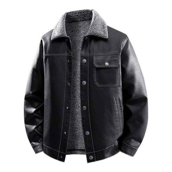 Herren Edle Kunstlederjacke mit weichem Teddyfutter Echo Archiv